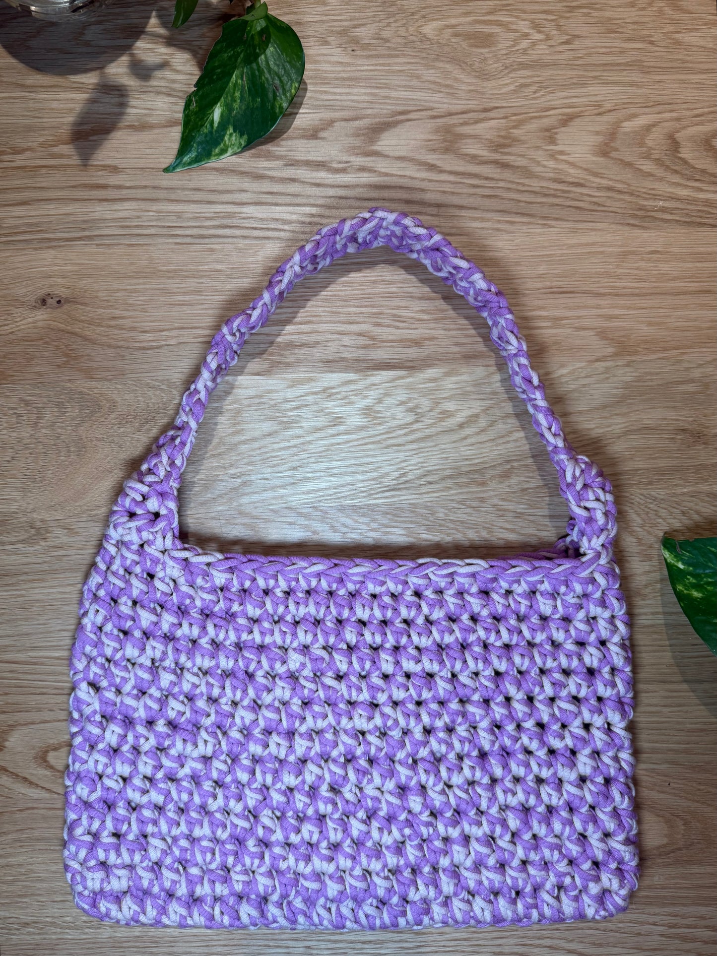 100% Cotton Pink/ Purple Purse